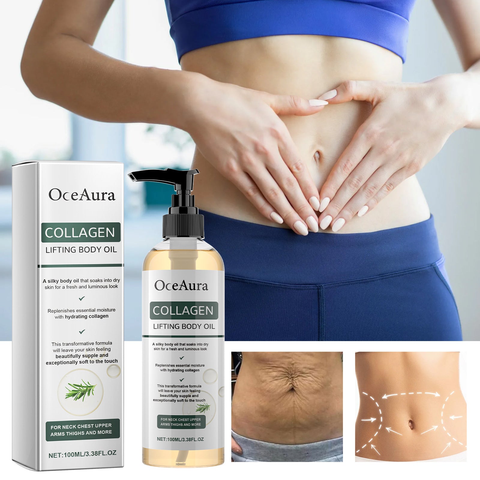 Pregnancy-Safe Collagen Firming Body Oil for Stretch Marks & Loose Skin